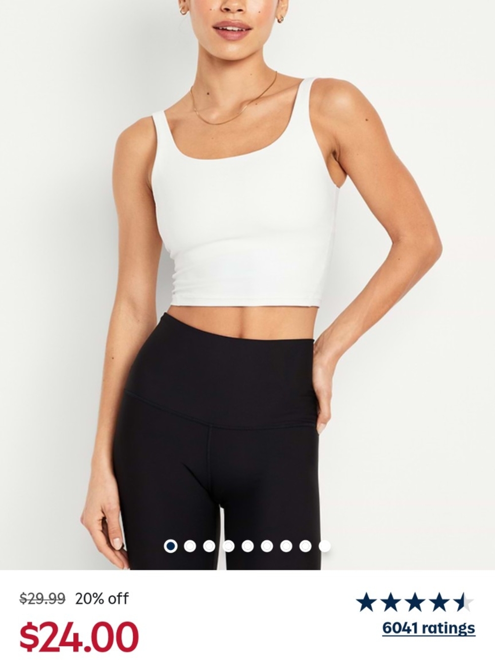 Old Navy White Scoop Neck Cropped Tank - Women's